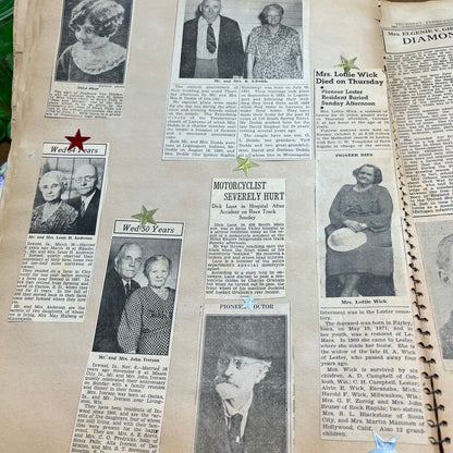 LOADED 1930s Thru WWII Scrapbook from Luverne Minnesota Newspaper Clippings TG7