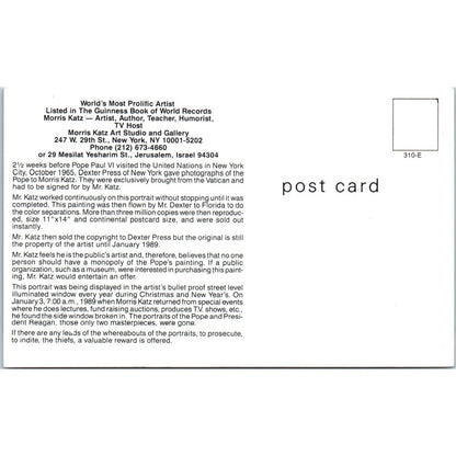 Paintings Stolen from Morris Katz Gallery Ronald Reagan Original Postcard TJ9-P1