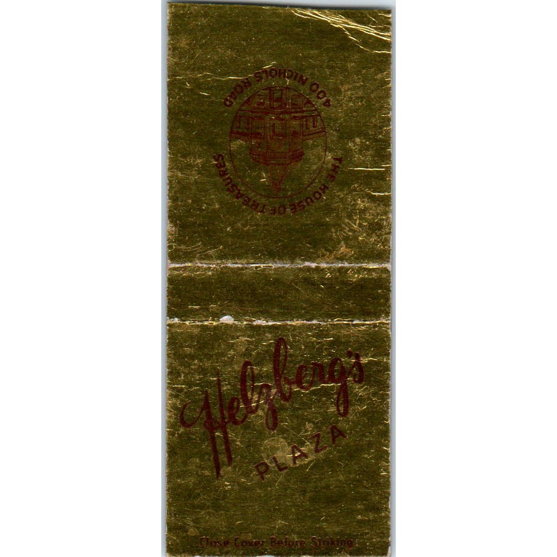 Helzberg's Plaza House of Treasures Advertising Matchbook Cover SA9-M2