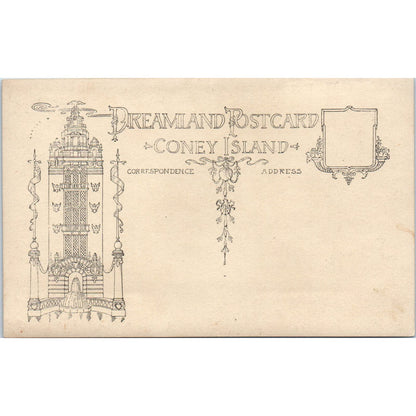 Portrait of 2 Men Dreamland Postcard Coney Island c1910 RPPC Original PB1