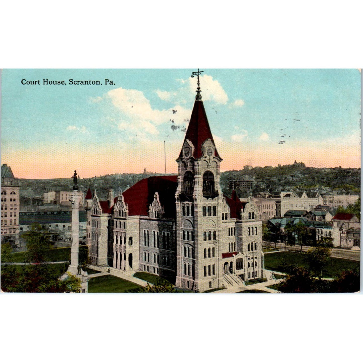 1914 Postcard Court House, Scranton PA TD9-P1
