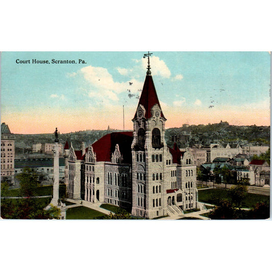 1914 Postcard Court House, Scranton PA TD9-P1