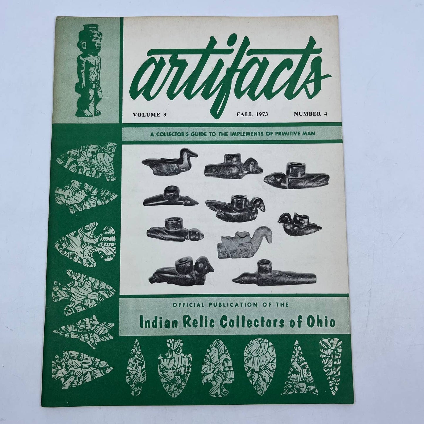 1973 Artifacts Magazine Arrowheads Artifacts Indian Relic Collectors of Ohio TH8