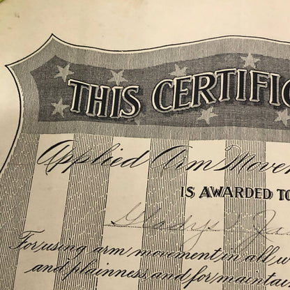1920s Applied Arm Movement Writing Certificate Award Gladys Jarvis Chicago AC9
