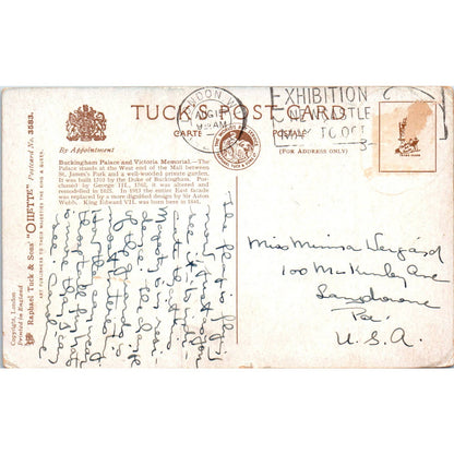 Buckingham Palace Victoria Memorial Raphael Tuck Oilette Postcard TK1-P17