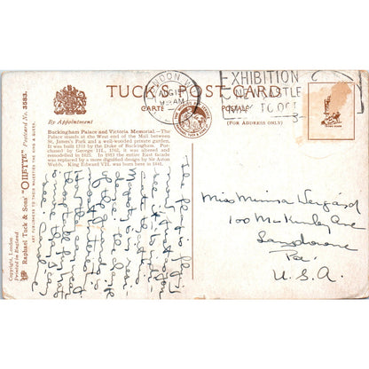 Buckingham Palace Victoria Memorial Raphael Tuck Oilette Postcard P3-2