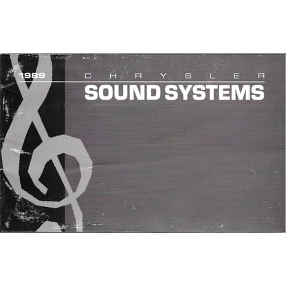 1989 Chrysler Sound Systems Manual Booklet TJ7