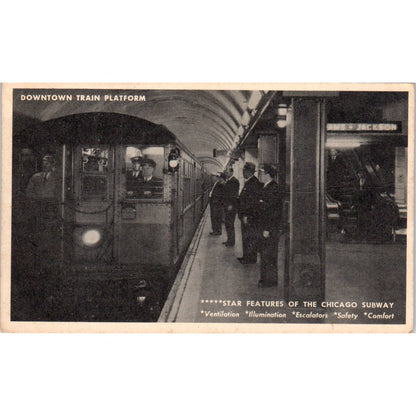 Downtown Train Platform Chicago Subway Original Postcard TK1-26