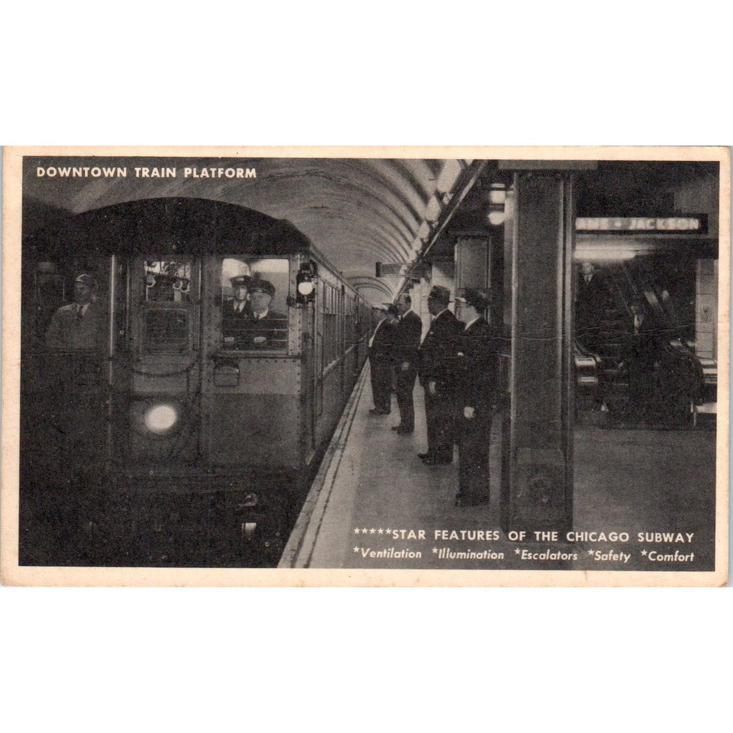 Downtown Train Platform Chicago Subway Original Postcard P2-11