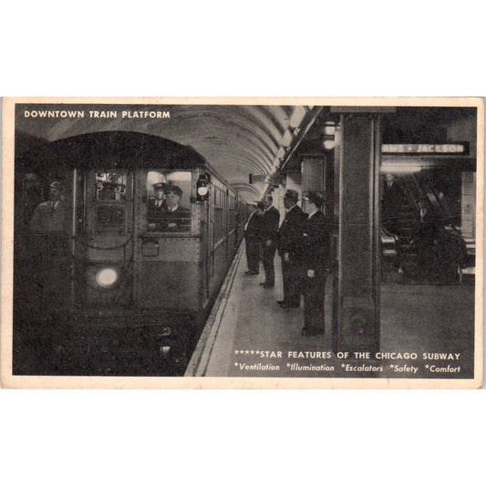 Downtown Train Platform Chicago Subway Original Postcard P2-11
