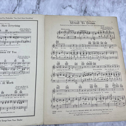 Afraid To Dream 1937 Alice Faye You Can't Have Everything Sheet Music TH1