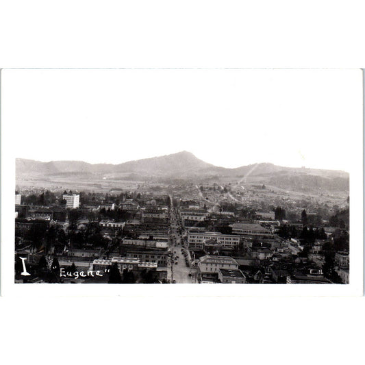 Antique RPPC Postcard Eugene Oregon Birds Eye View of City Hotel Lane SE8