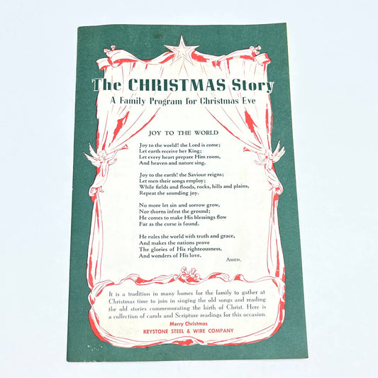 1940s Christmas Story Family Program for Christmas Eve Keystone Steel & Wire TG1