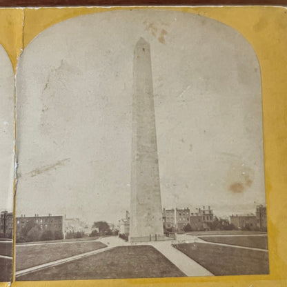 Bunker Hill Monument Charlestown MA Antique Stereoview Card H2-4