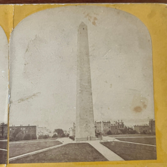 Bunker Hill Monument Charlestown MA Antique Stereoview Card H2-4