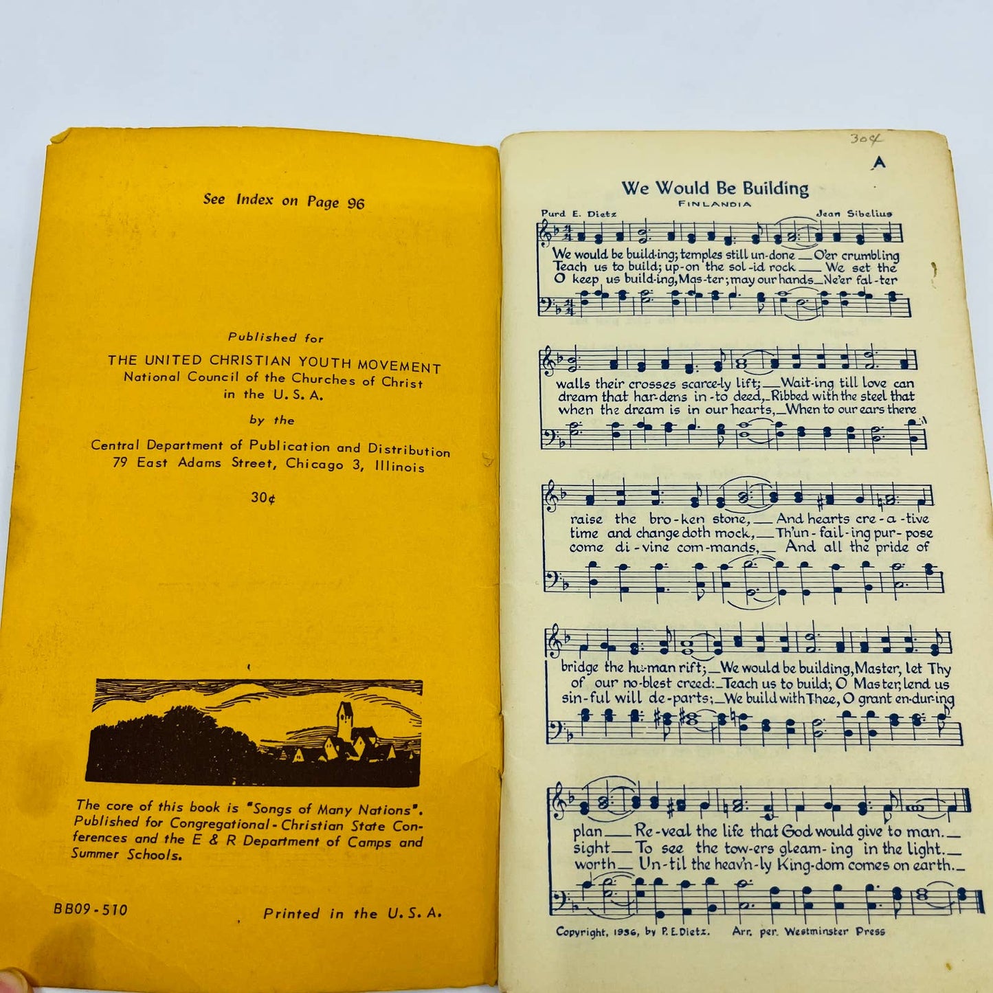 1940s Hymn Book for Children “In Harmony” United Christian Youth Movement TD7