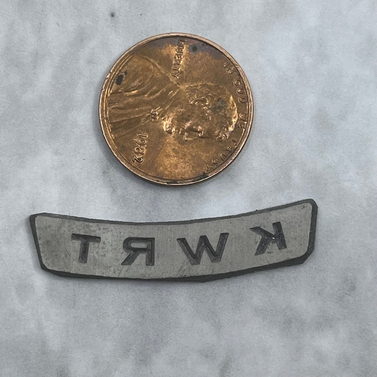 Vintage Letterpress Printers Block Plate TV Radio Call Letters KWRT SE840