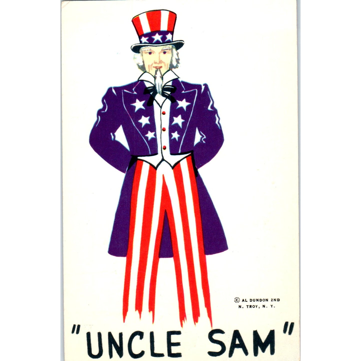 Uncle Sam Al Dundon 2nd Troy New York - Original Postcard P3-4