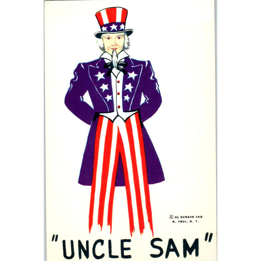 Uncle Sam Al Dundon 2nd Troy New York - Original Postcard P3-4