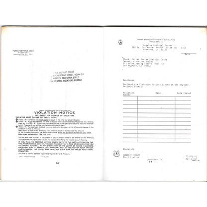 1982 Law Enforcement Pocket Field Guide Regulations Angeles National Forest TJ7
