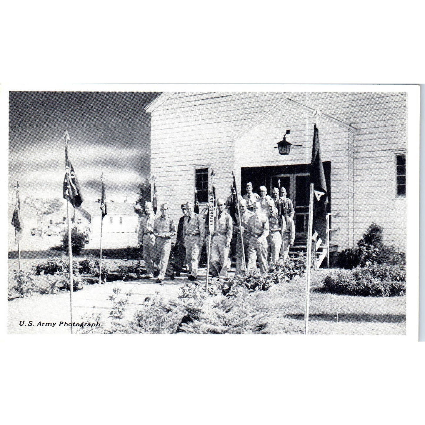 US Army Photo Leaving the Chapel Fort Dix NJ Original Postcard TK1-P18