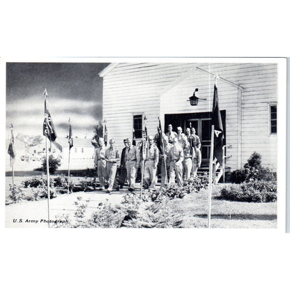 US Army Photo Leaving the Chapel Fort Dix NJ Original Postcard P2-8