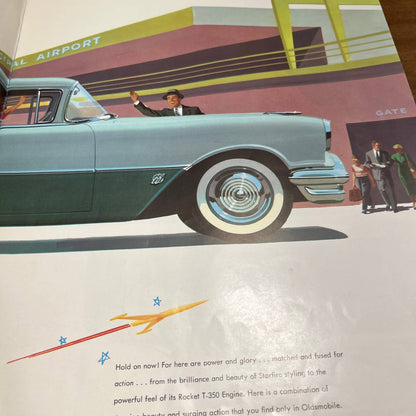 1956 Oldsmobile 13” Color Deluxe Sales Brochure NinetyEight Starfire Super 88 B4