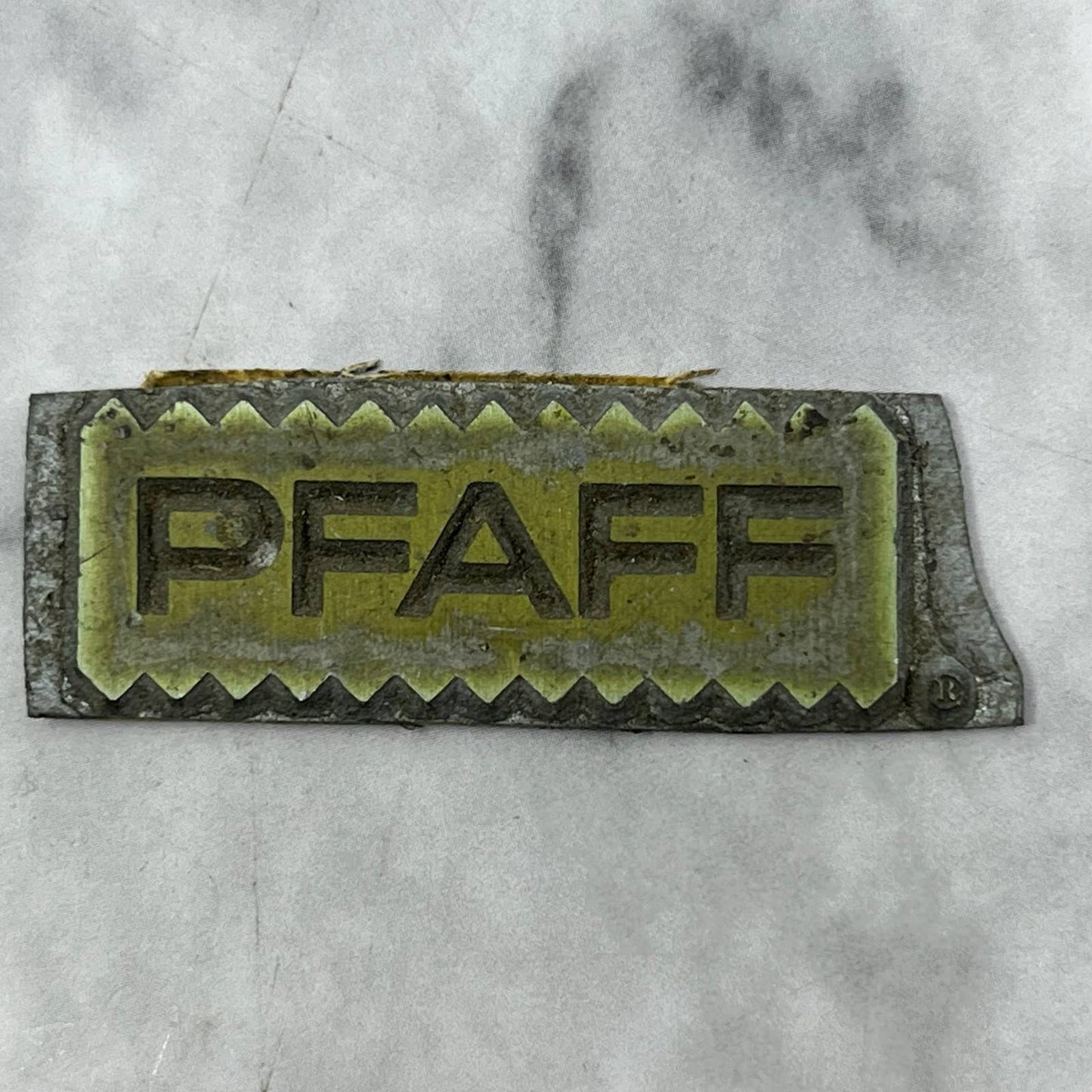 Vintage Printing Letterpress Printers Block Plate PFAFF TJ58