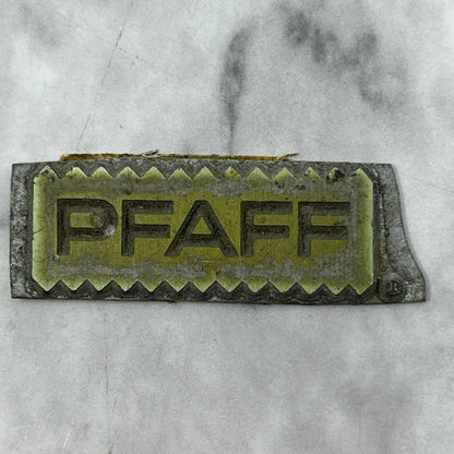 Vintage Printing Letterpress Printers Block Plate PFAFF TJ58