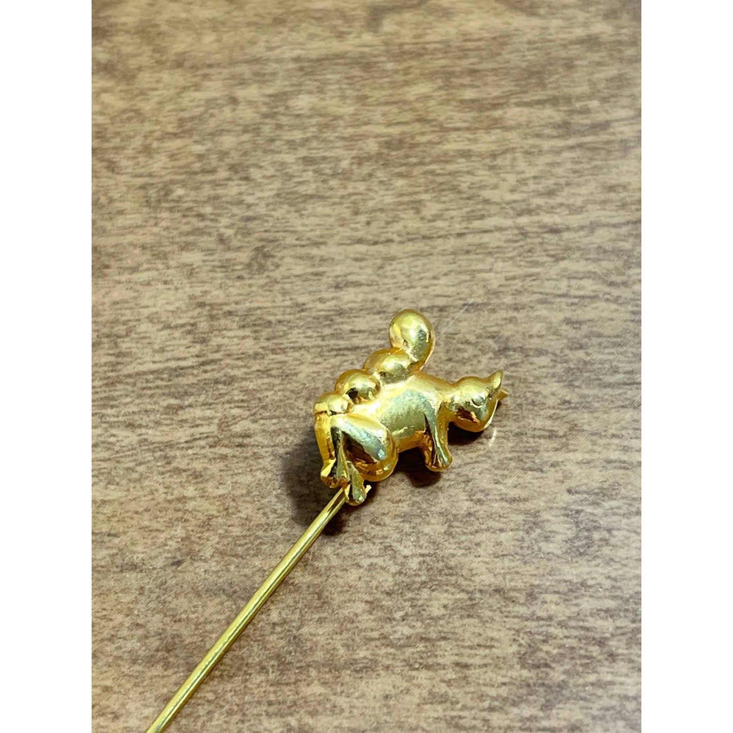 Vintage MCM 1960s Gold Tone Squirrel Stick Pin Hat Pin 3” SE1