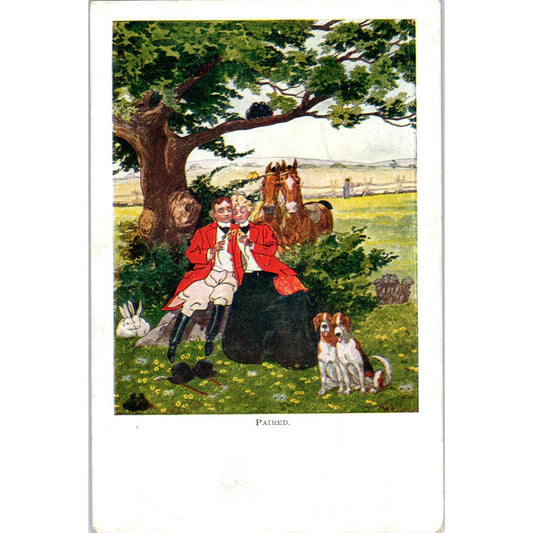 Beagle Hunting Scene 1908 Original Postcard TK1-P13