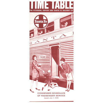 1970 Atchison, Topeka and Santa Fe Railway Co. Timetable SE4