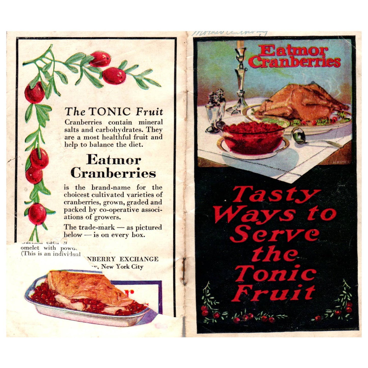 1920s Eatmor Cranberries Recipes Cookbook Booklet The Tonic Fruit SE4