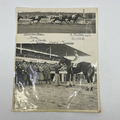 1957 Original Horse Race Winner Photo "Happy Memories" Lincoln Downs AC5