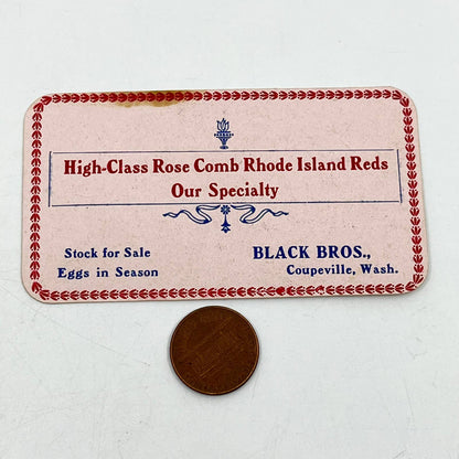 1906 Black Bros. Chicken Salesmen Coupeville Washington Business Card SC5
