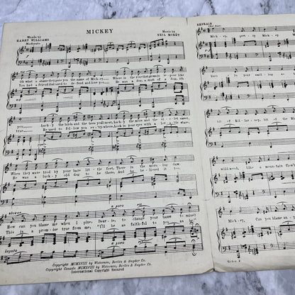 Mickey Sheet Music Piano Mabel Normand 1918 Williams Moret V39-3