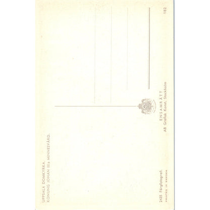 Uppsala Domkyrka Konung Johan III:s Minnesvärd Sweden Original Postcard P2-1