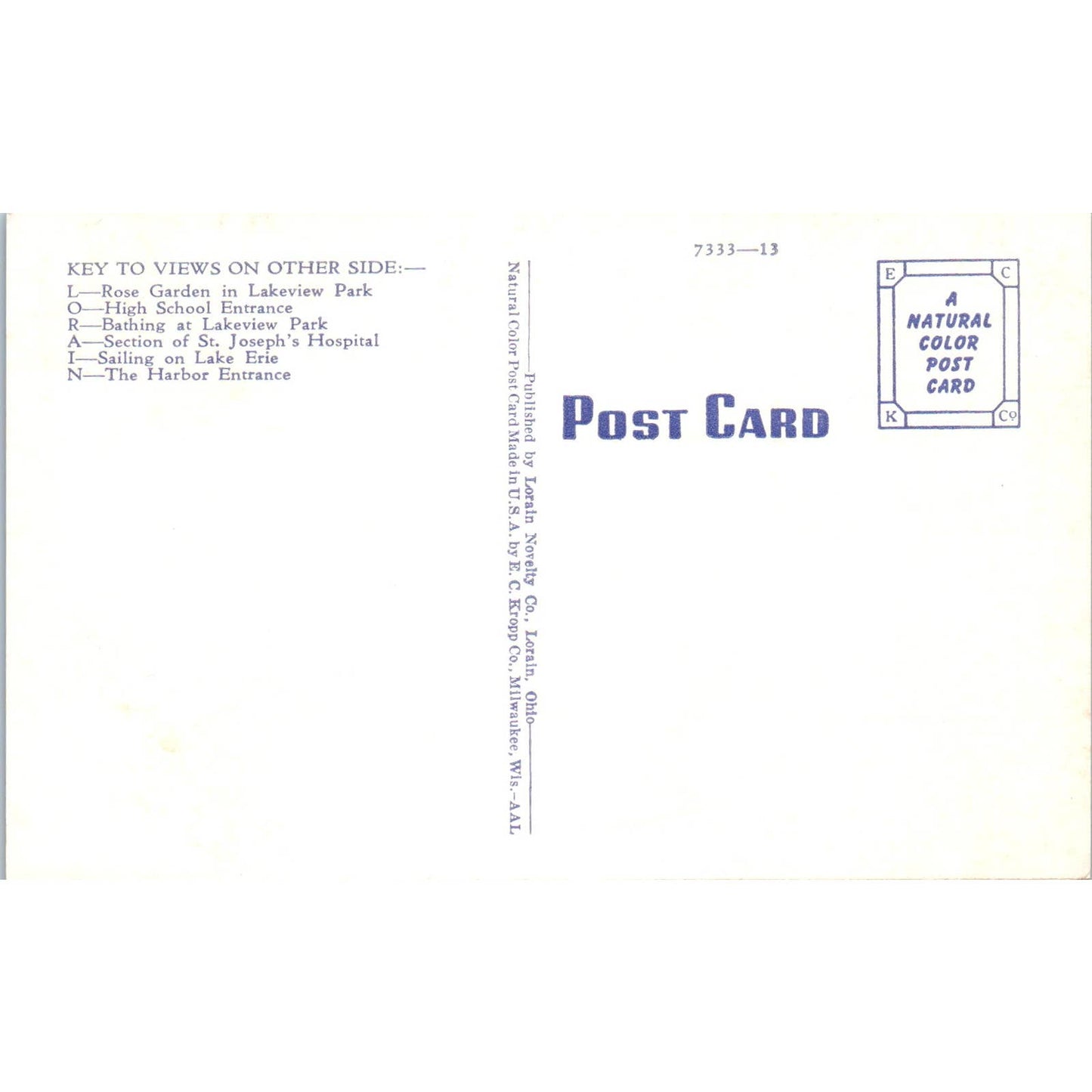 Vintage Postcard Greetings From Lorain OH TD8-O2