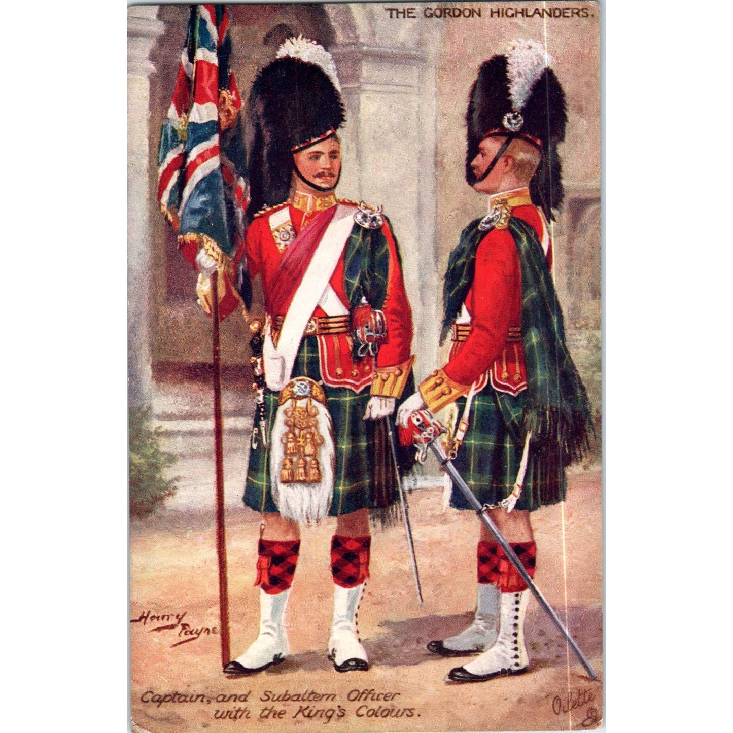 The Gordon Highlanders Raphael Tuck Oilette Original Postcard TK1-P17