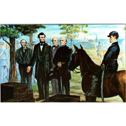 Lincoln at Ft. Monroe Virginia Drawing by Jack Clifton Original Postcard TK1-26
