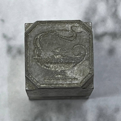 Vintage Printing Letterpress Printers Block Plate Genie Oil Lamp SE827
