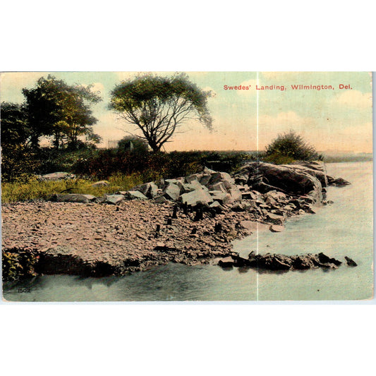 1916 Swedes Landing Wilmington Delaware Original Postcard P2-4