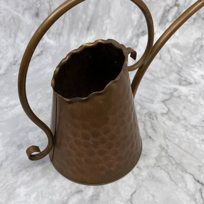 Dainty Hammered Watering Can SOLID Copper Finish Antique Design Plants 12x7” TE2