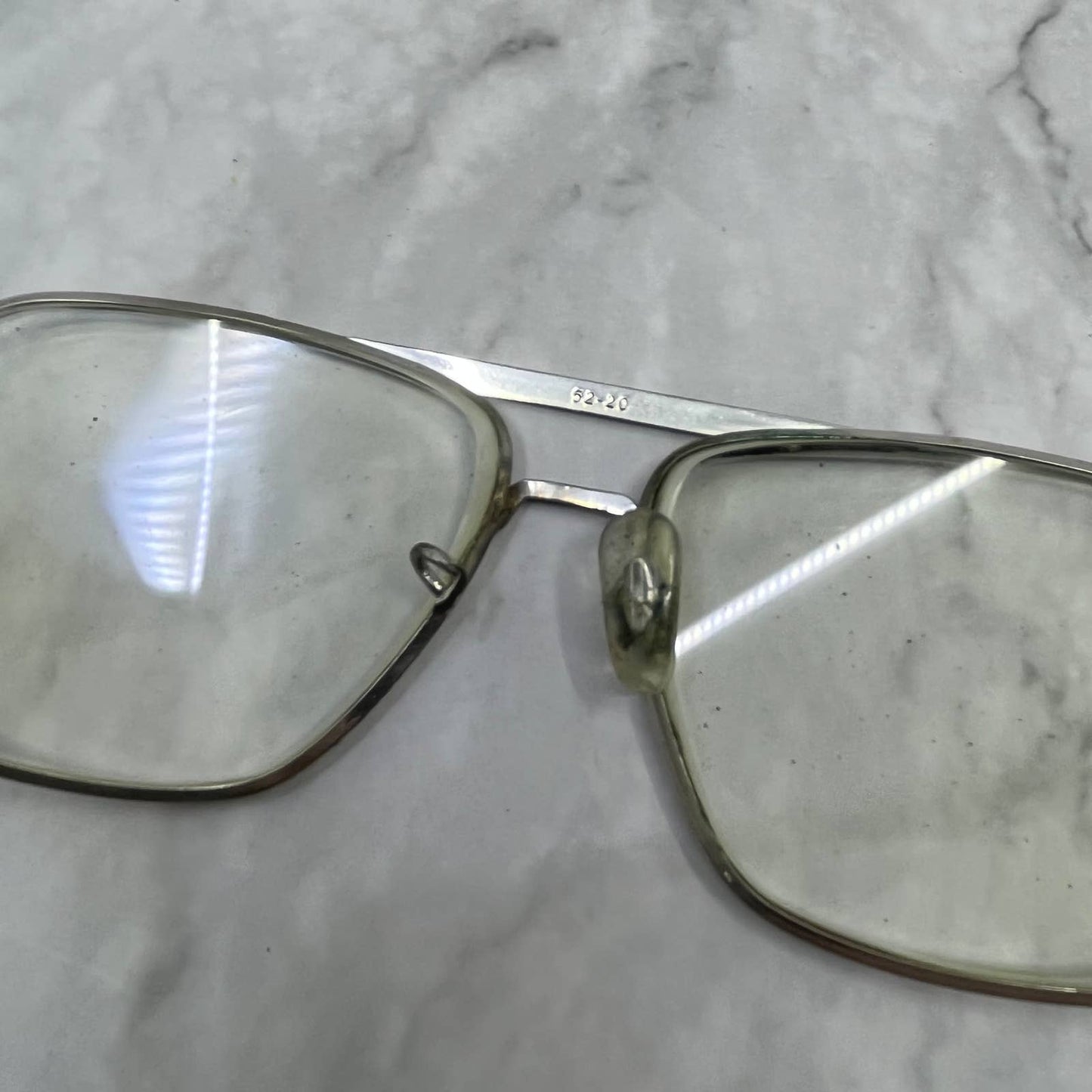Vintage 1970s Metal Aviator Frame Eyeglasses Cloissone IV Japan 5 1/2 TD1-1