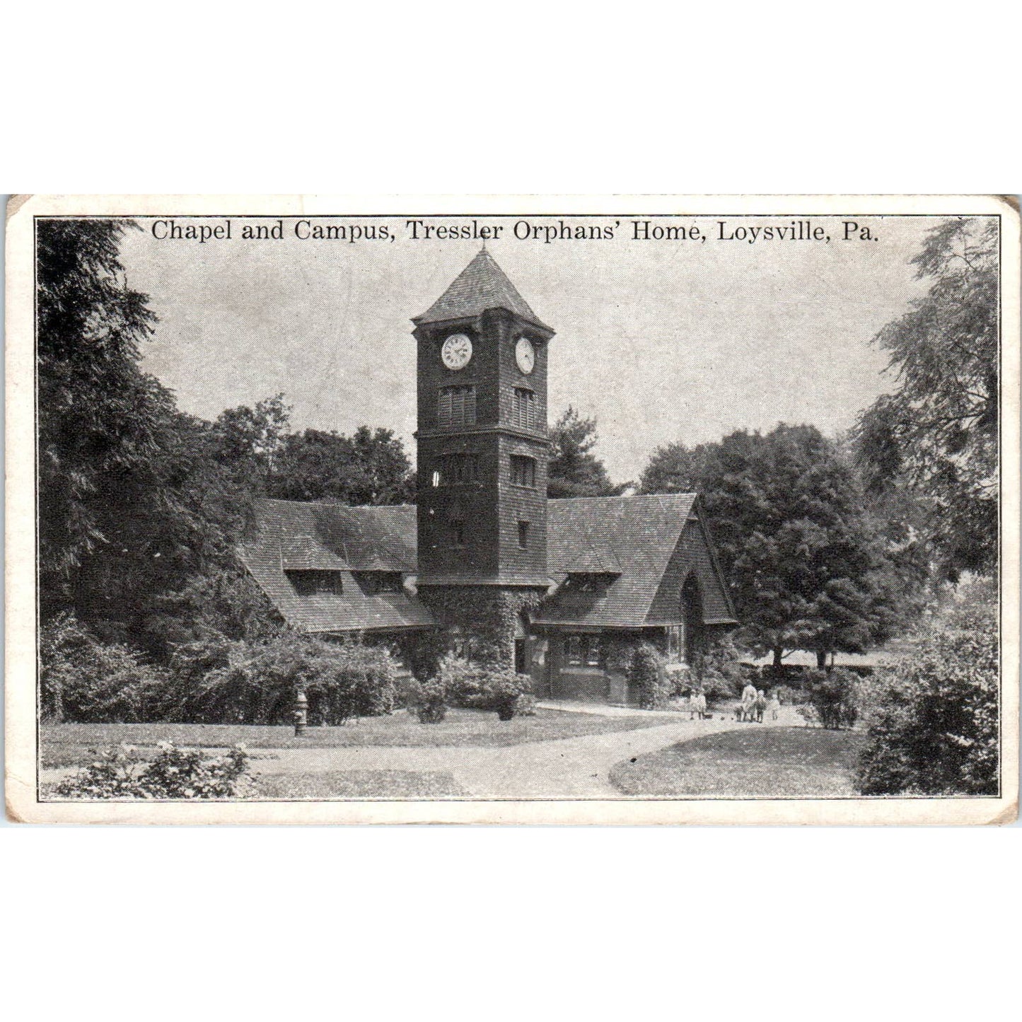 Antique Postcard Chapel and Campus Tressler Orphans' Home Loysville PA TD9-P1