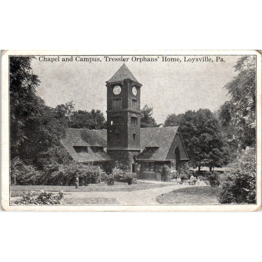 Antique Postcard Chapel and Campus Tressler Orphans' Home Loysville PA TD9-P1