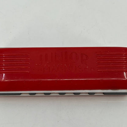 1940s Art Deco Magnus Junior Red Plastic Toy Harmonica Newark N.J. SC4