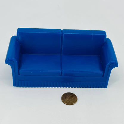 1950s MARX Dollhouse Furniture Celluloid Blue Sofa Couch Davenport TD6