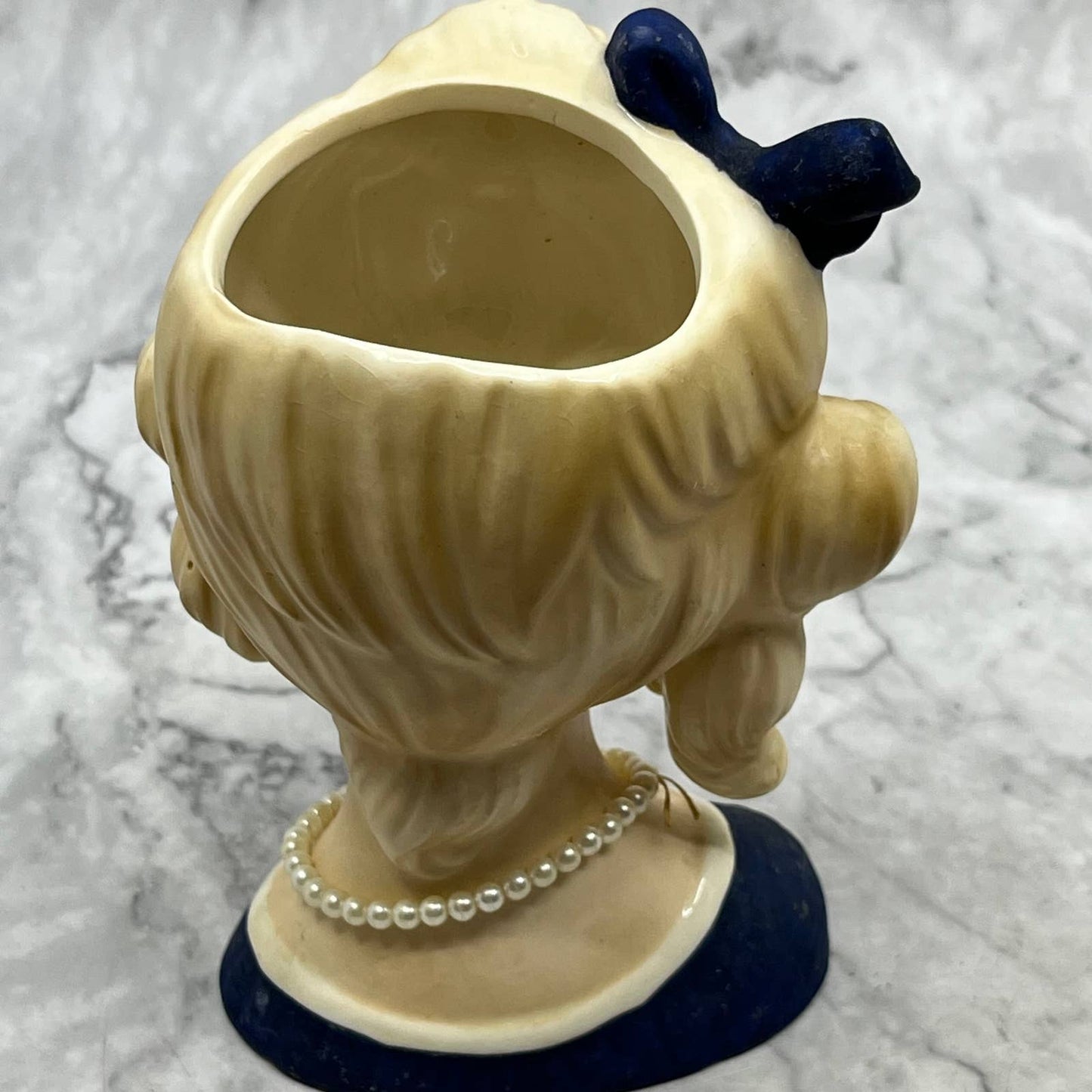 Napco Lady Head Planter Vase 8493 Japan 1960s Pearls Blonde 5-1/2” TJ3