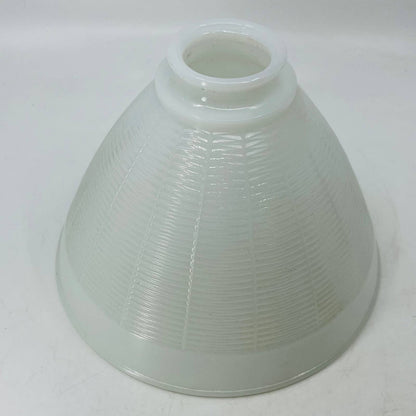 VTG Art Deco Weave White Milk Glass Lamp Shade Torchiere Diffuser Swag TC7